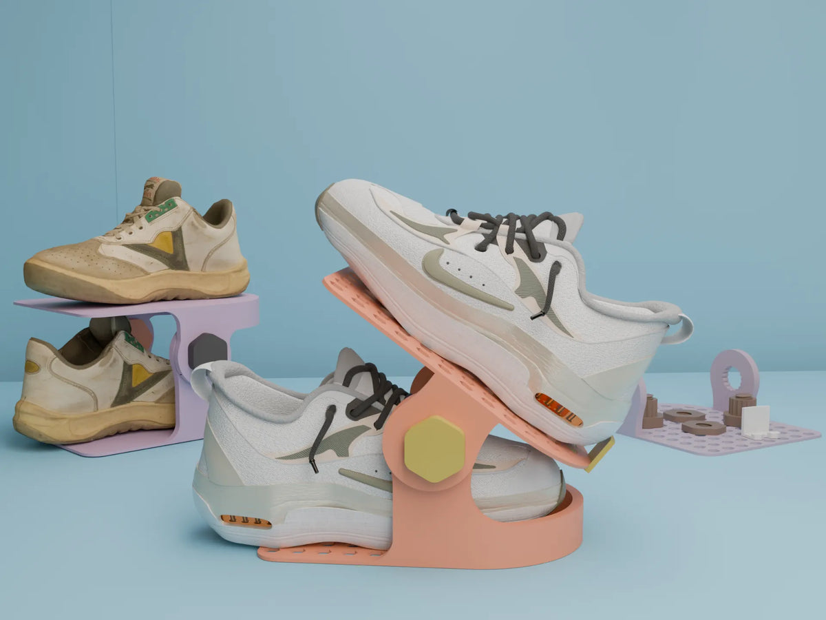 Présentoir minimaliste et ajustable pour chaussures - Sport Print
