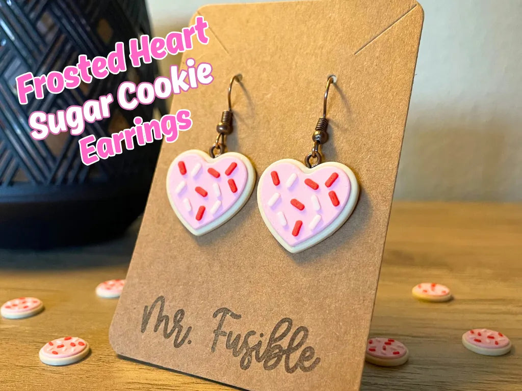 Boucles d'oreilles en forme de cœur givré pour la Saint-Valentin - Bijoux Print