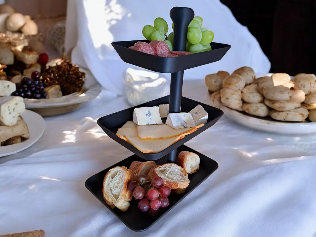 Plateau de service à trois niveaux - Étagère à goûter - Fêtes Print