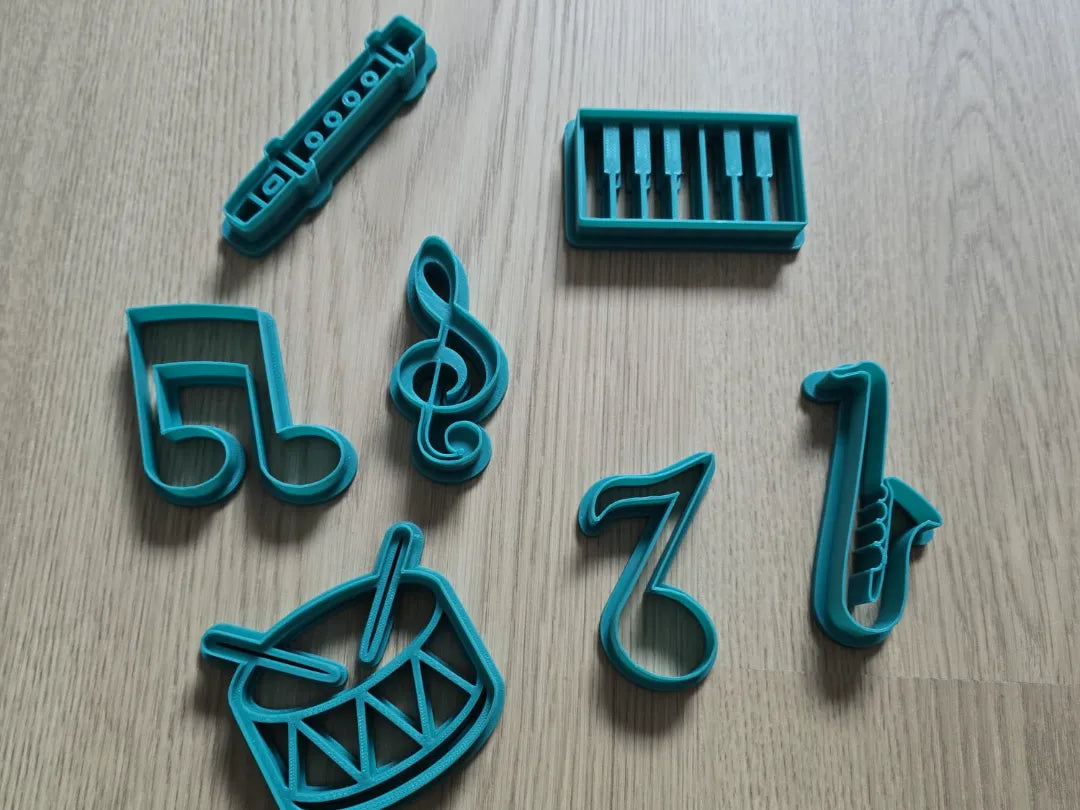 Emporte-pièces à thème musical, notes, batterie, flûte, piano - Music Print