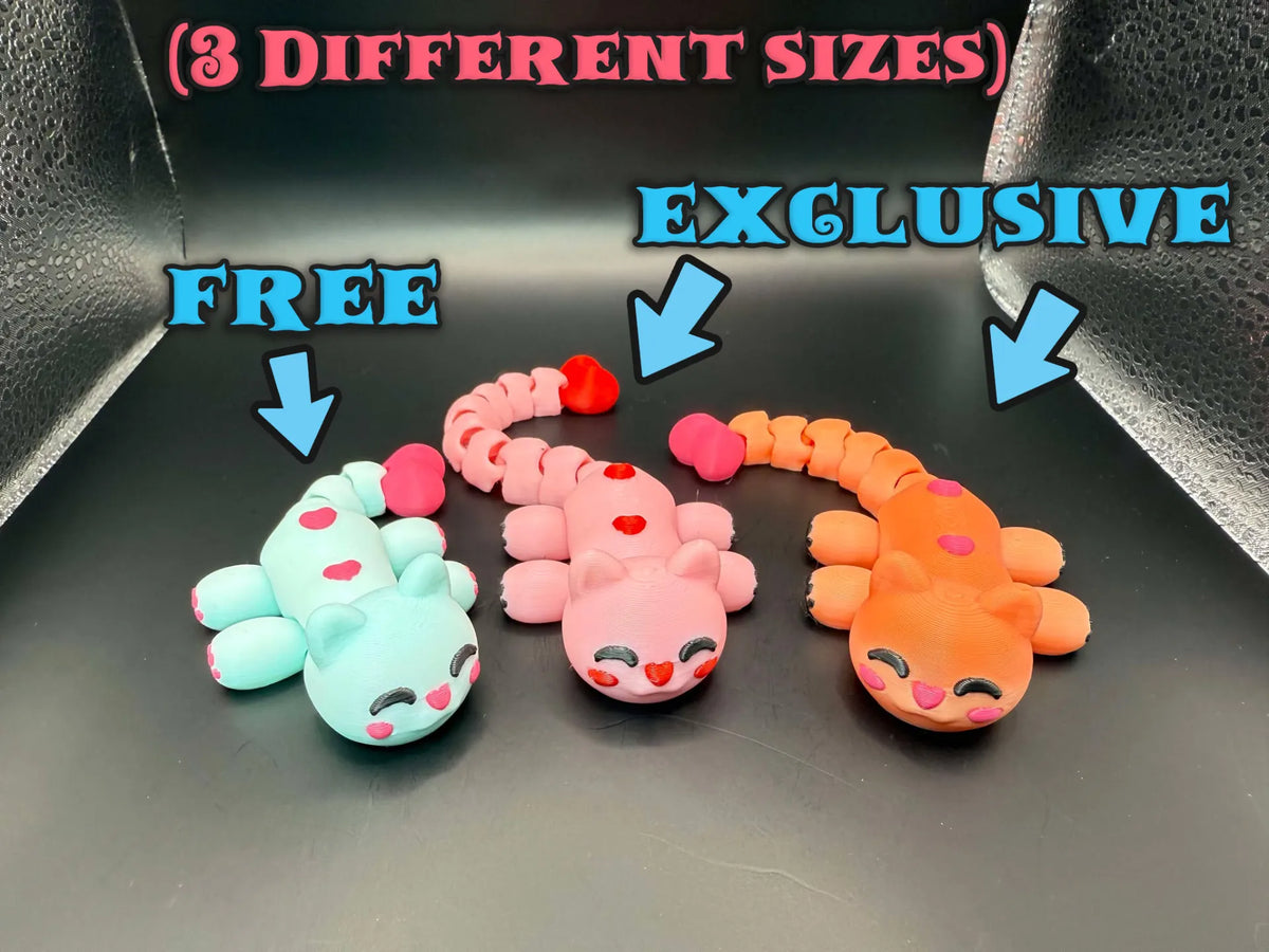 Chat Kawaii articulé de la Saint-Valentin avec pattes - Pet Print