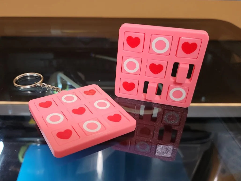 Porte-clés Tic-Tac-Toe Cœur - Jeux Print