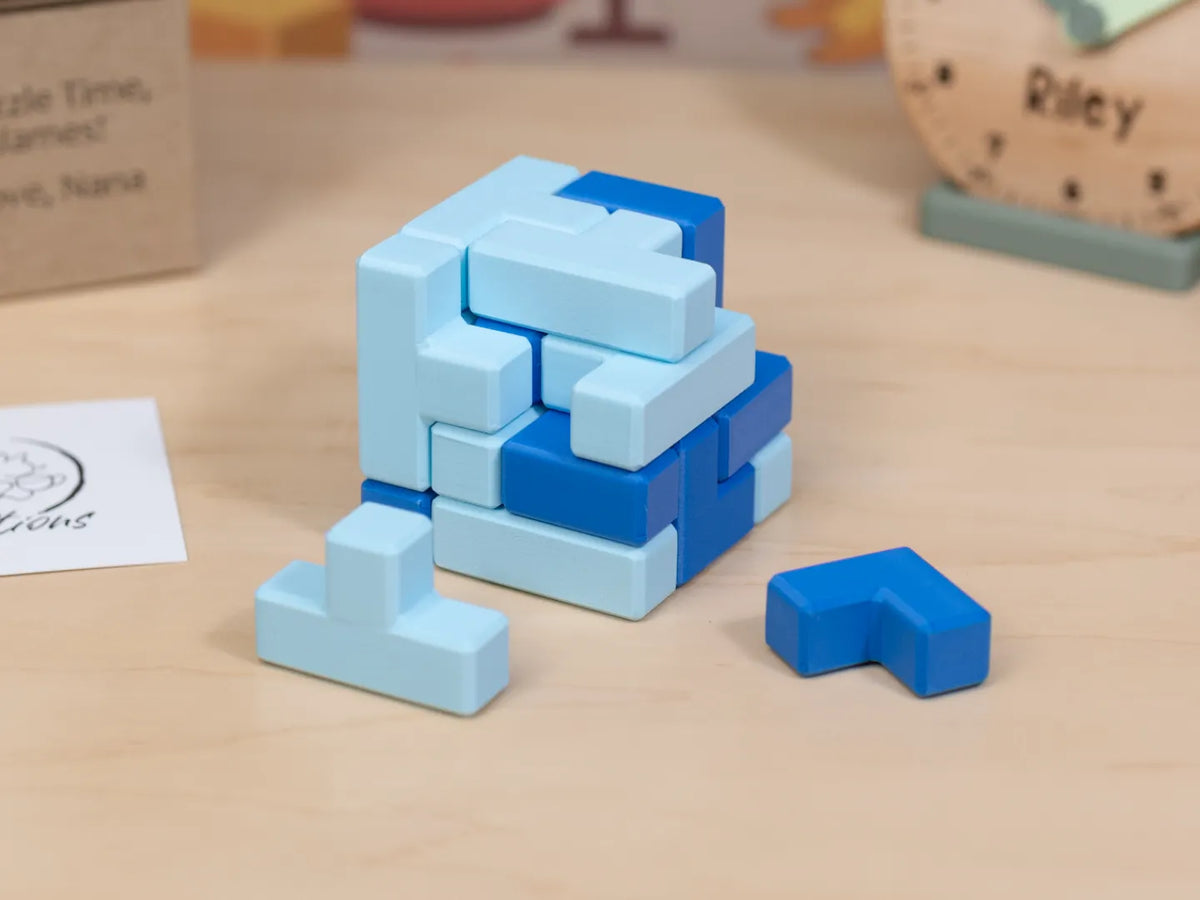 Cube ou puzzle géométrique plat, (cube de 3", plat de 6") - Jeux Print