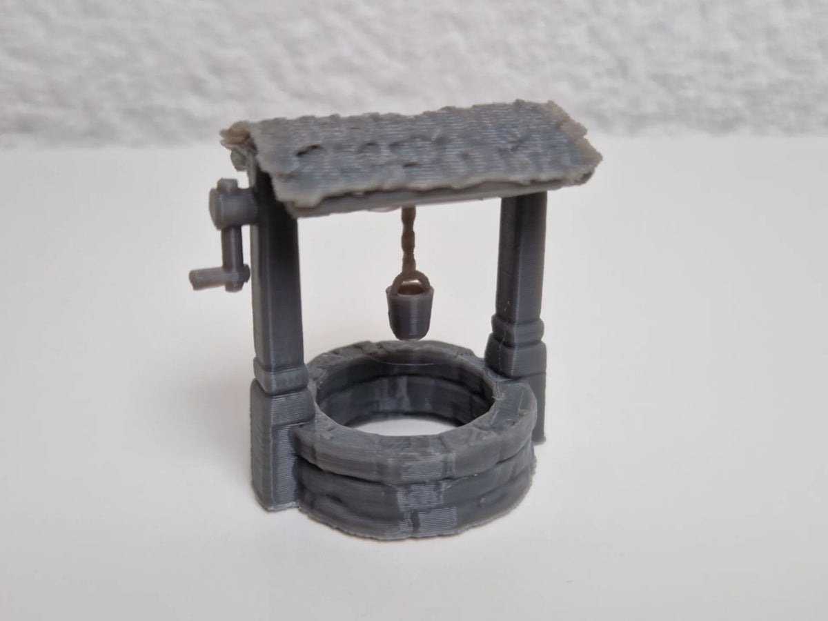 Modèle de diorama de puits aux souhaits miniature de ville - Maquette Print