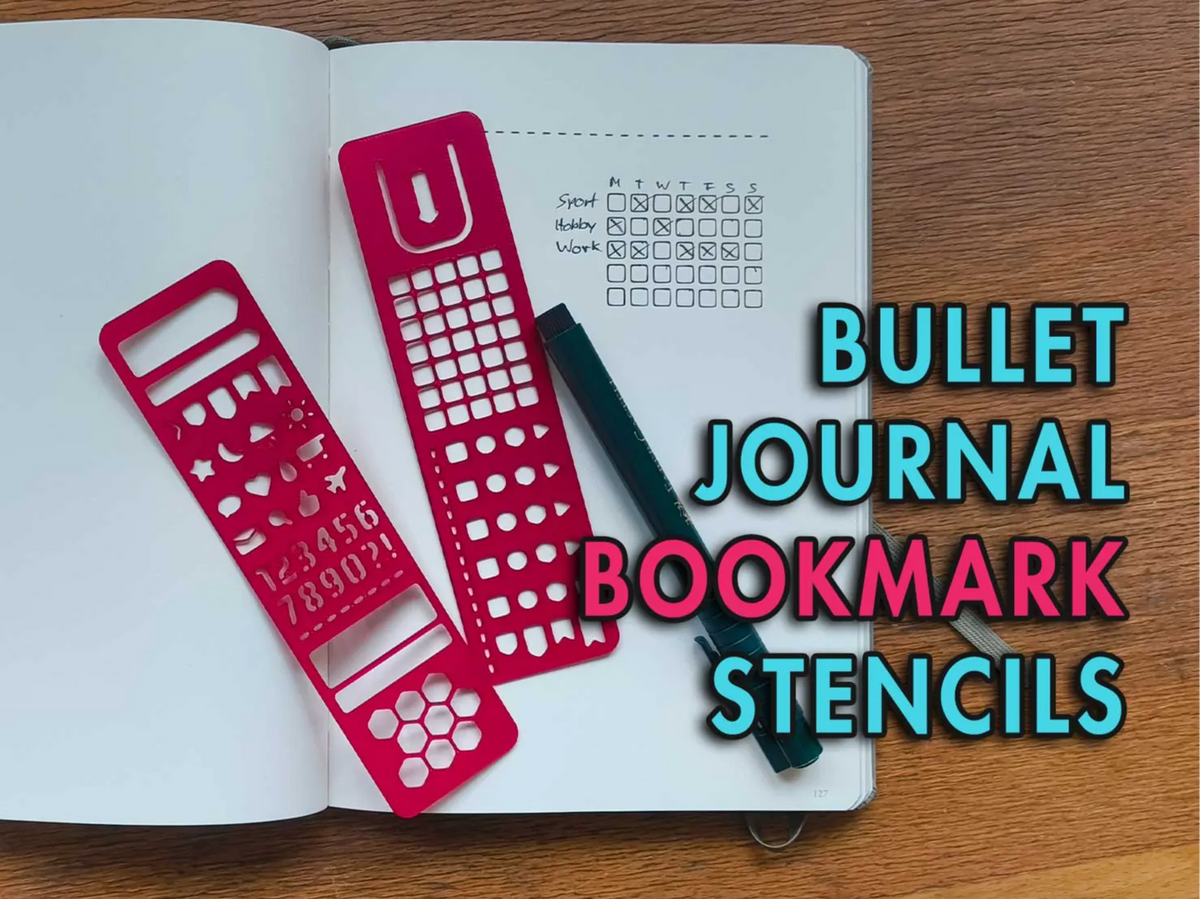 Pochoirs de marque-pages pour bullet journal - Ensemble de 3 - Music Print