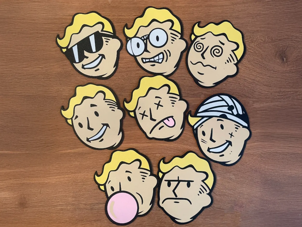 Ensemble de dessous-de-verre Fallout / 4 couleurs / Vault Boy / Gamer - Cadeau Print