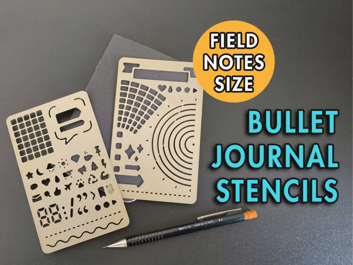 Pochoirs Bullet Journal format Field Note - Ensemble de 3 - Voyage Print
