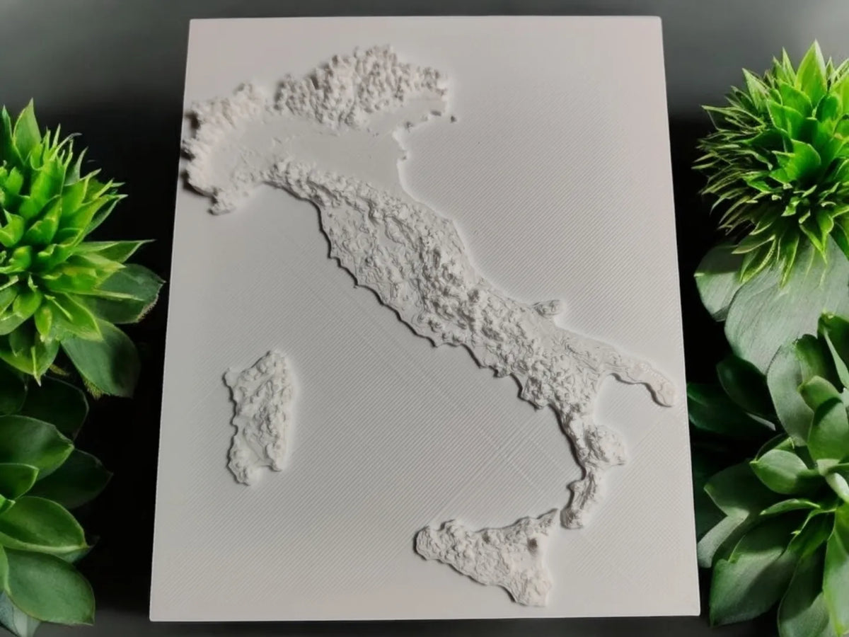 Carte topographique de l'Italie - Voyage Print