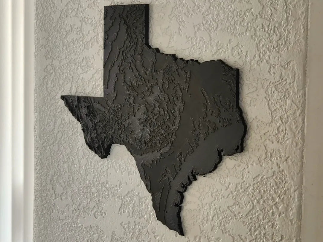 Carte topographique du Texas - Science Print