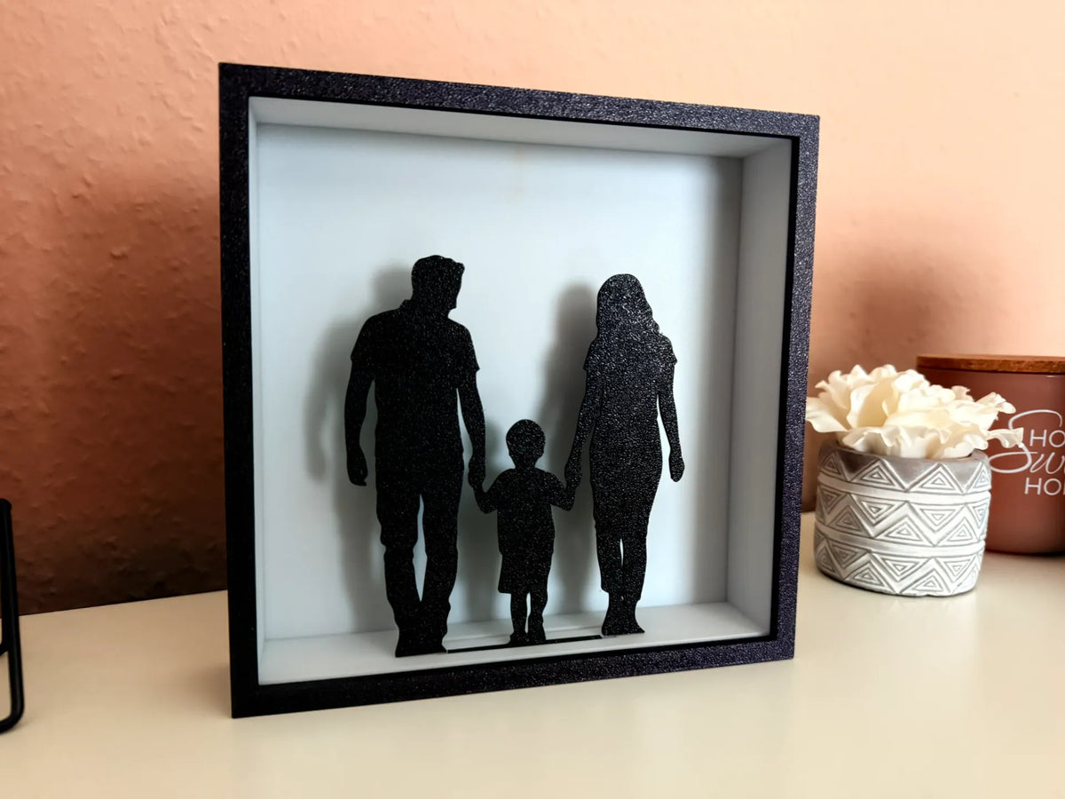 Cadre photo silhouette familiale - Lumière Print