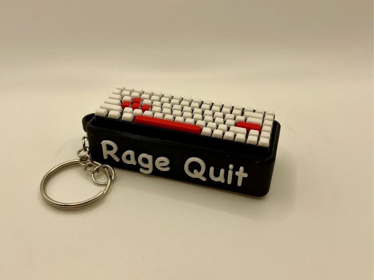 Porte-clés Fidget à Cliquet de Clavier Rage Quit - Tech Print