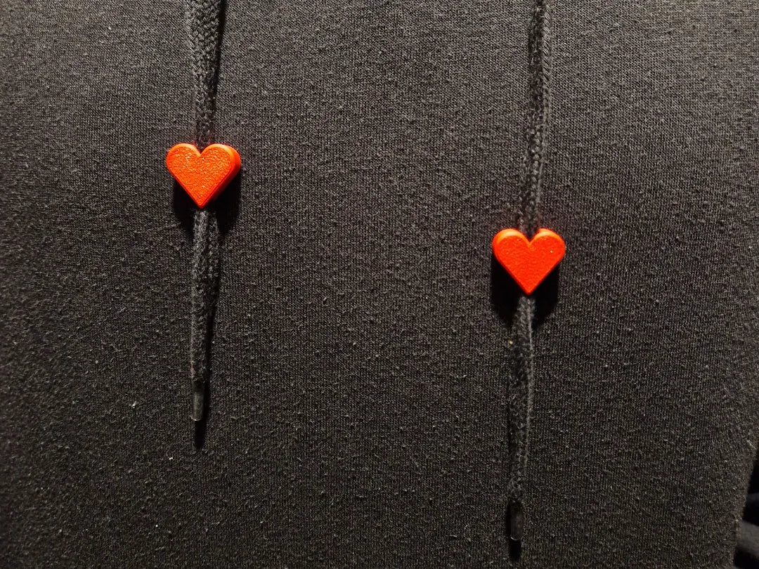Perles de cordon pour sweat à capuche en forme de cœur - Bijoux Print
