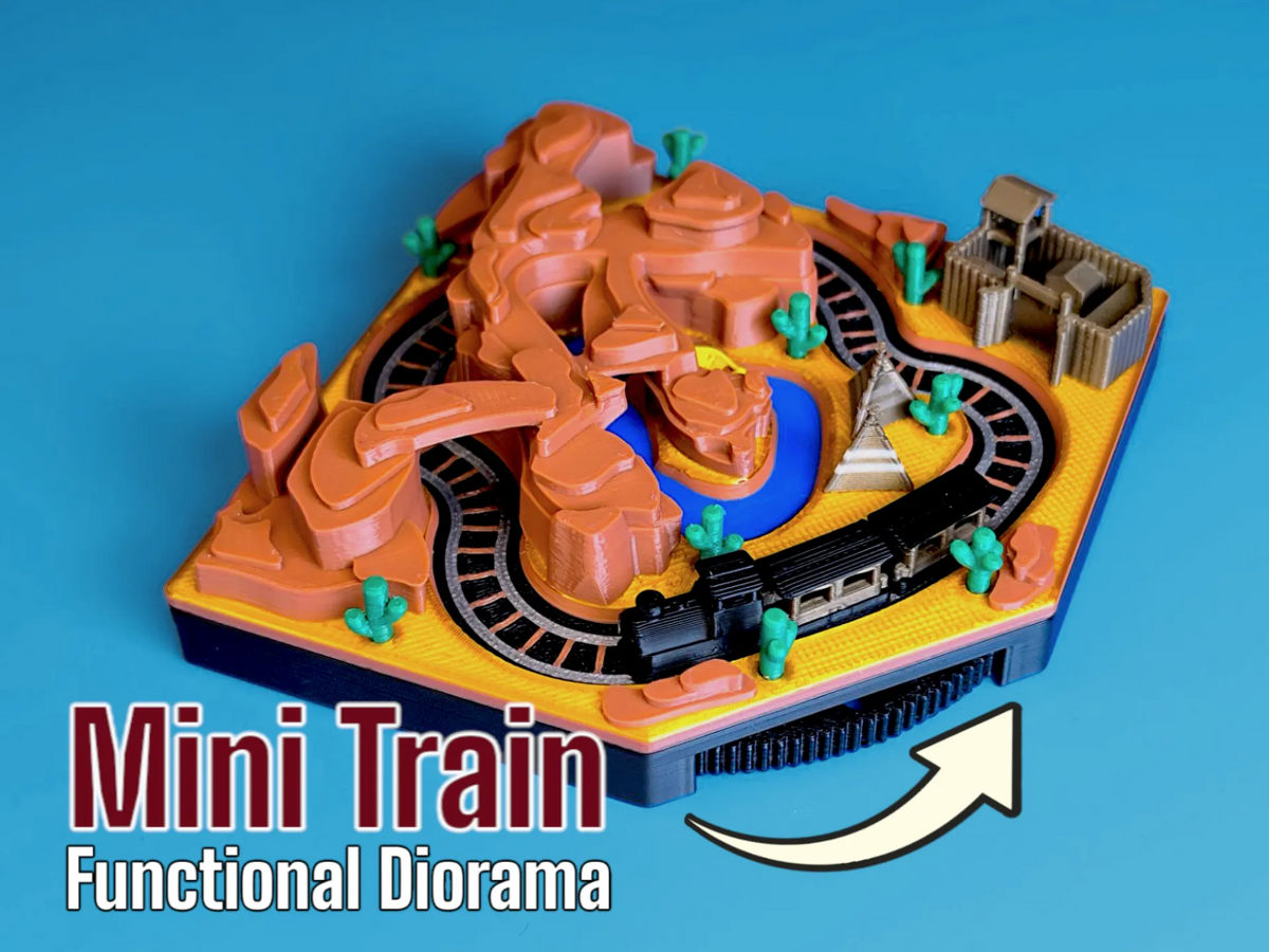 Mini Train - Diorama Canyon (Western) - Maquette Print