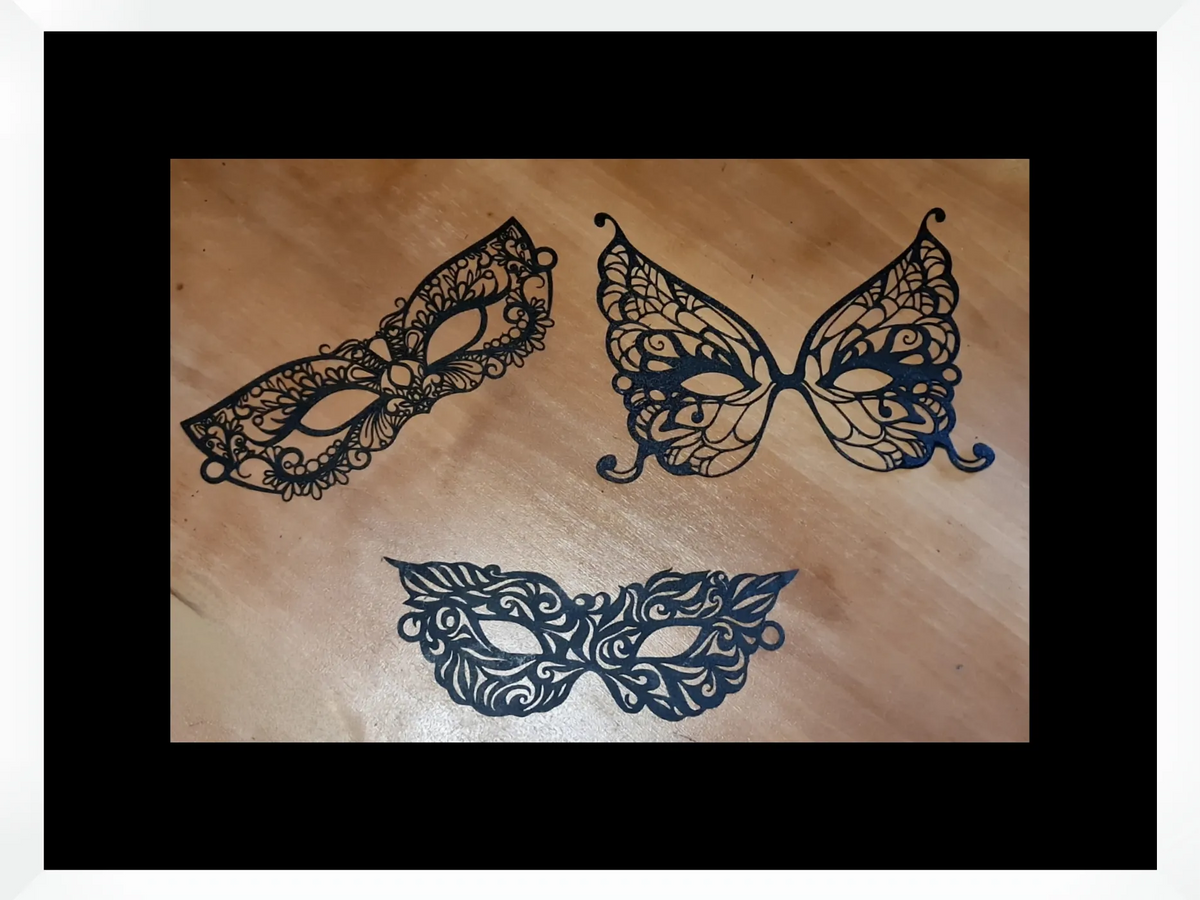 Ensemble de 3 masques en dentelle carnavalesques à porter - Cosplay Print