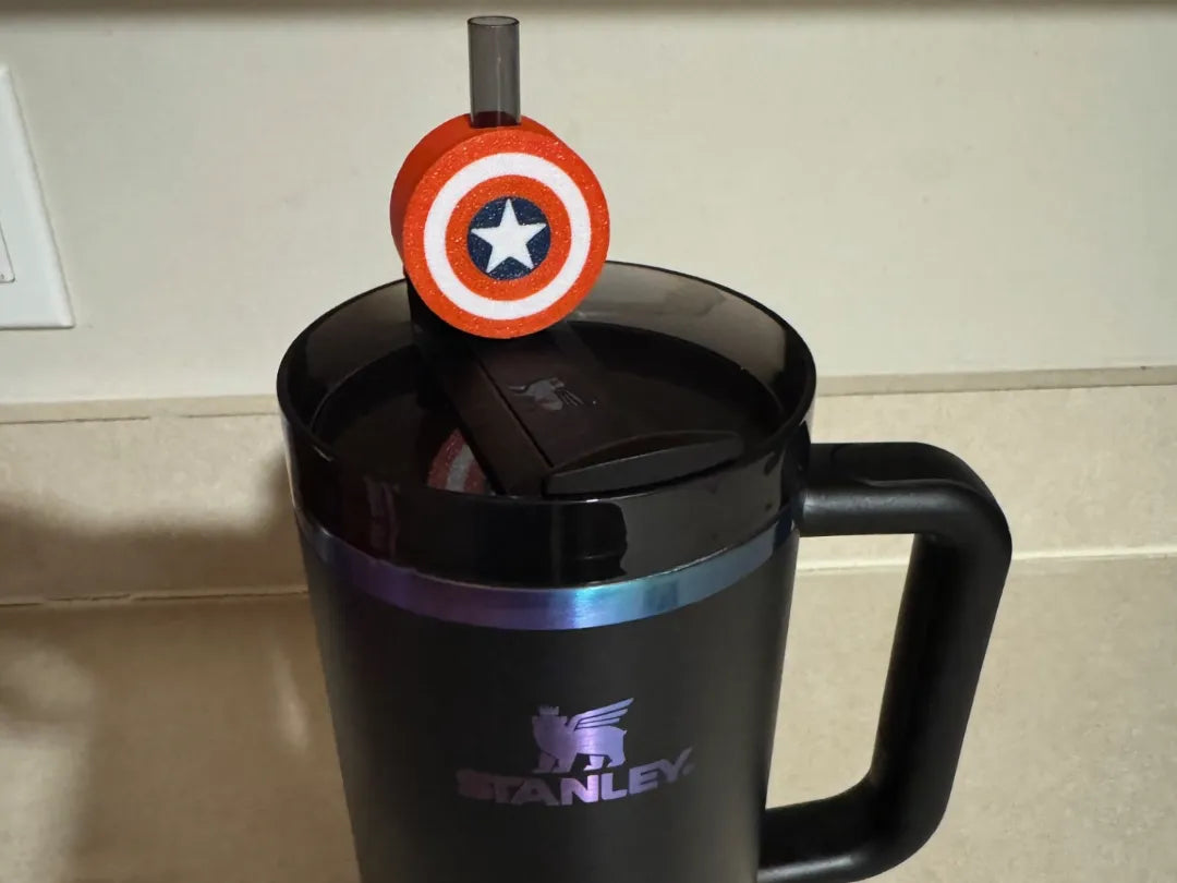 Garniture de paille Coupe Stanley Bouclier Captain America - Geek Print