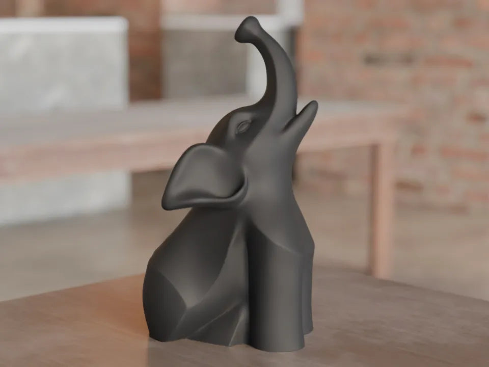 Sculpture d'éléphant moderne - Élégante et stylée - Art Print