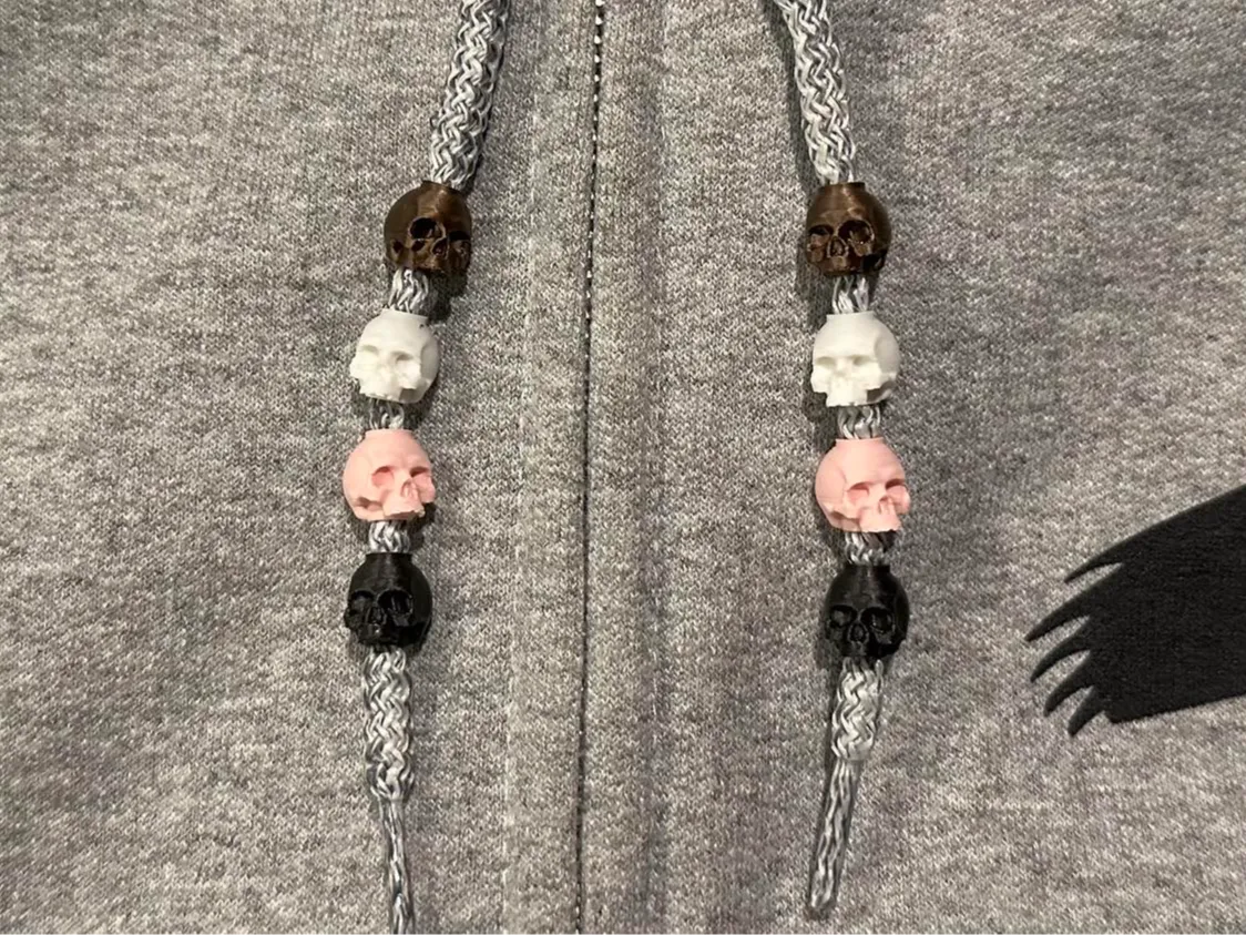 Perles de cordon gothique pour sweat à capuche crâne sans mâchoire - Bijoux Print