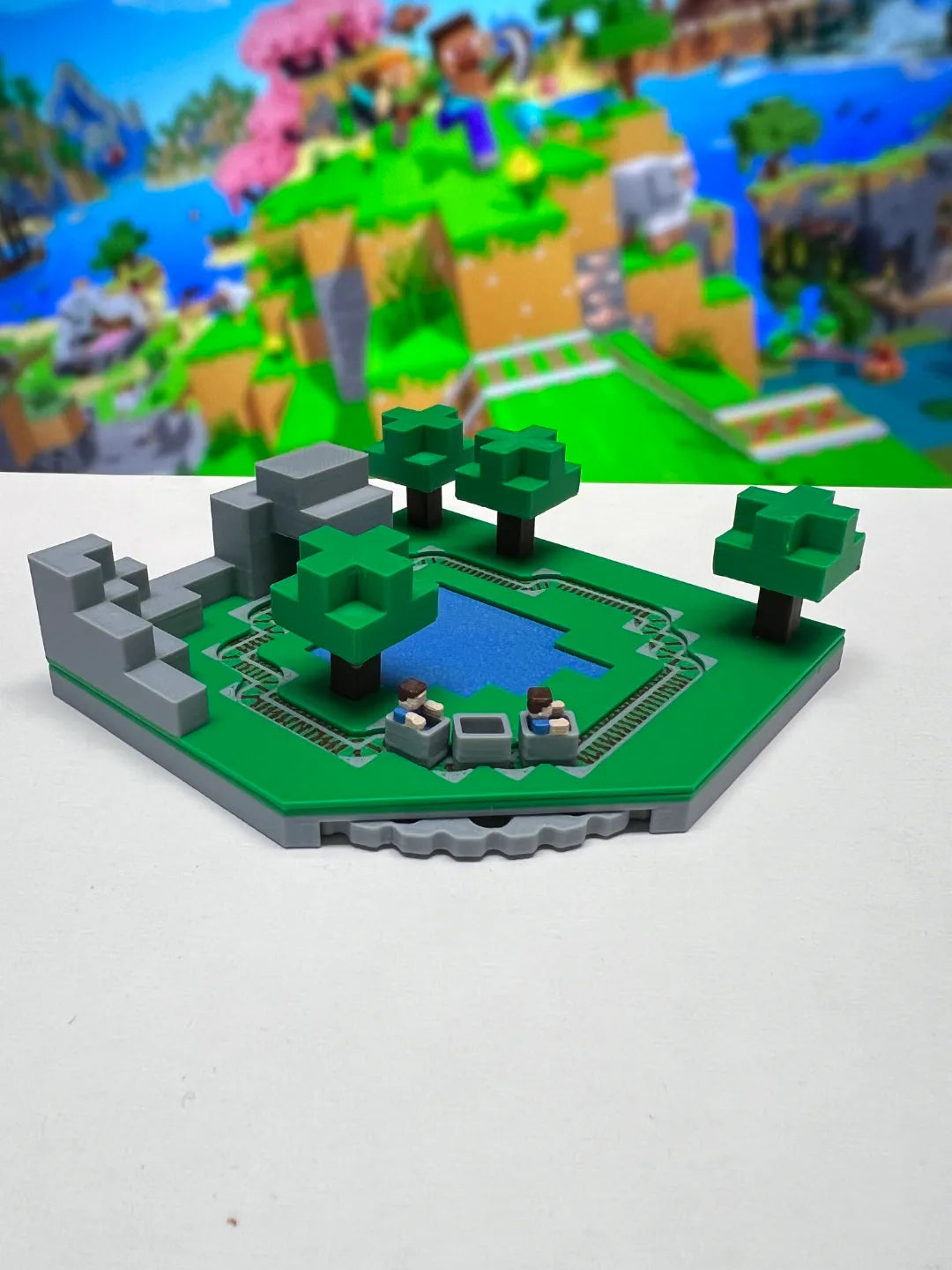 Diorama Minecraft – Chariots et bateau mobiles - Geek Print