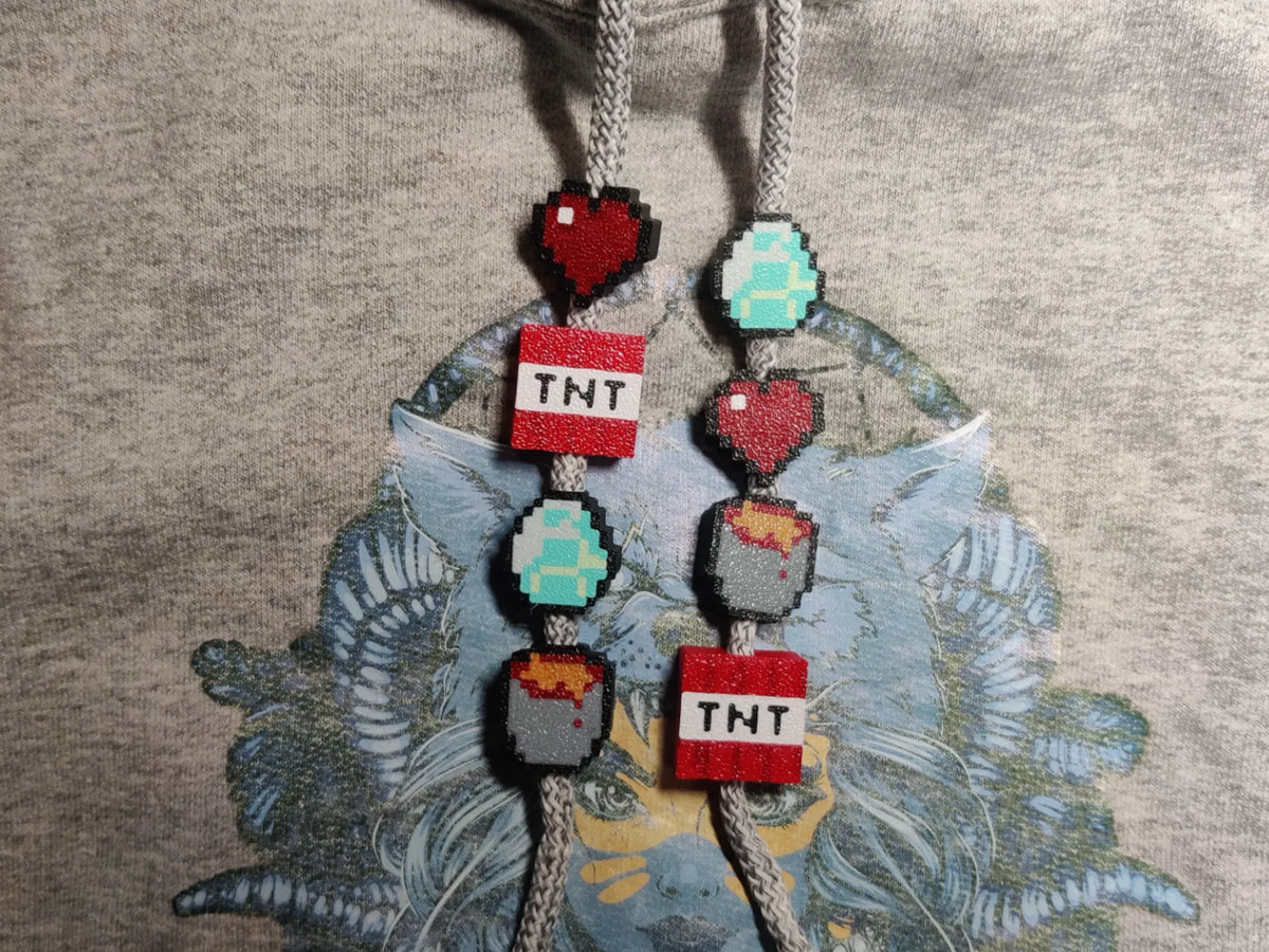 Perles pour cordon de sweat à capuche Minecraft - Bijoux Print