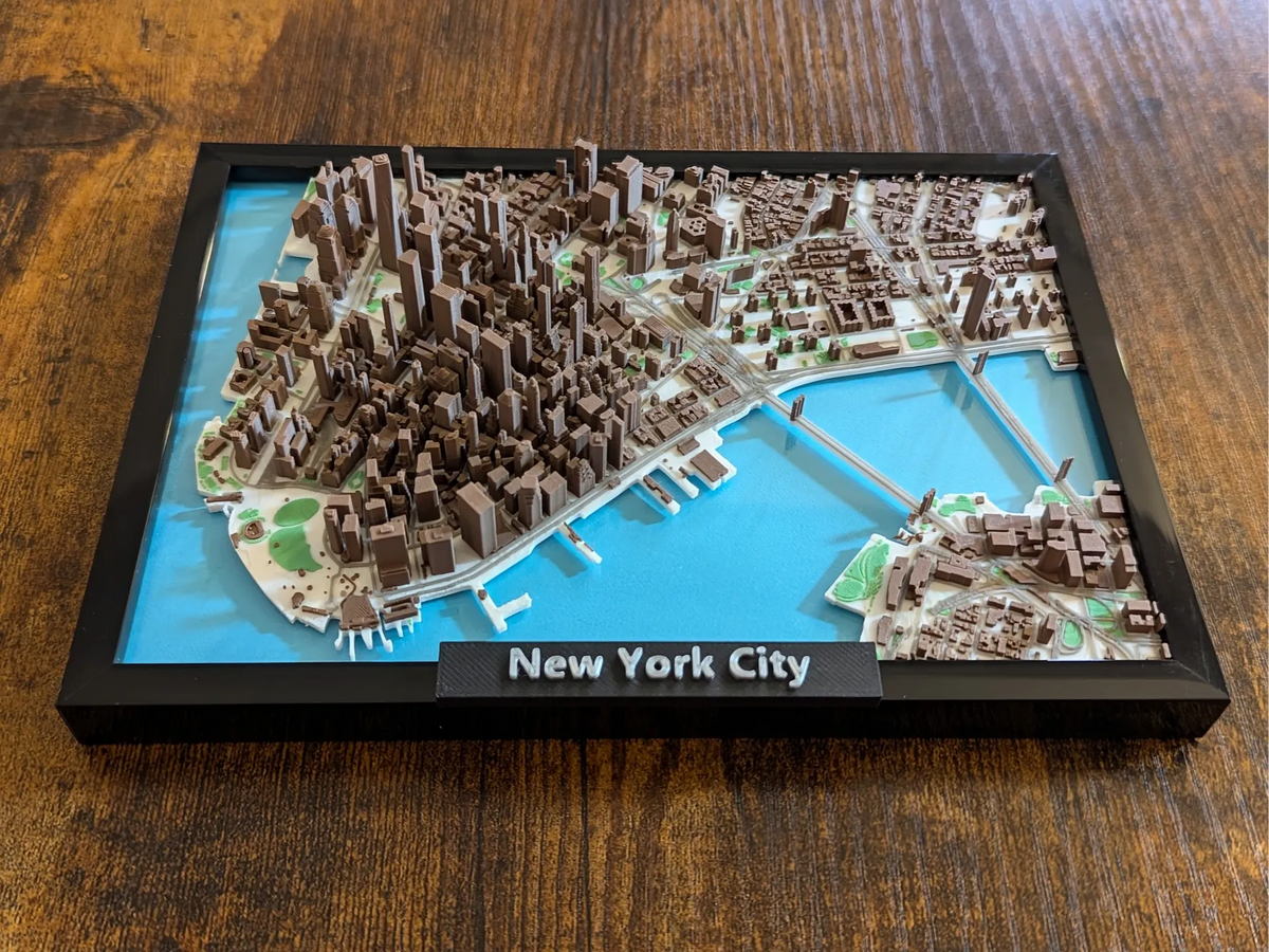 Miniature 3D de Lower Manhattan, New York - Art Print