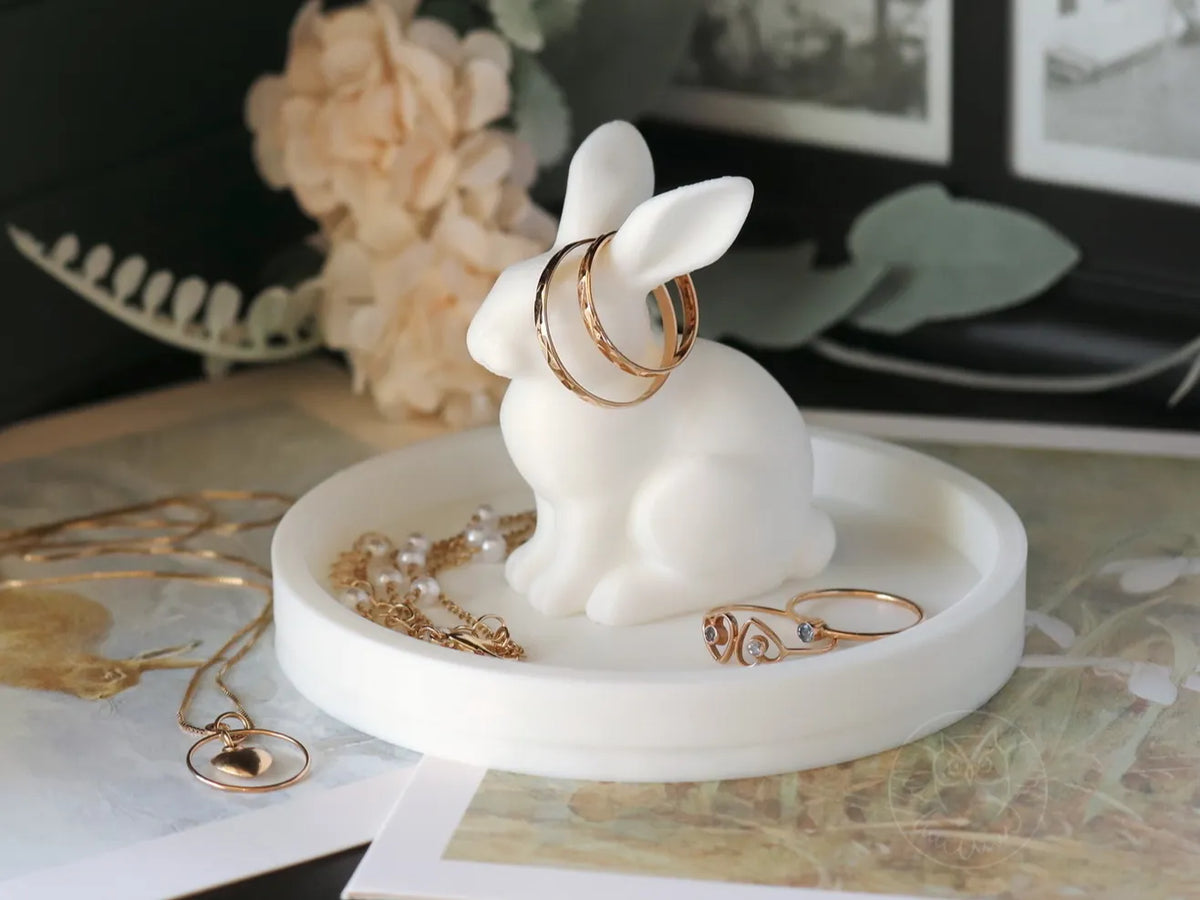 Porte-bagues ou vide-poches en forme de lapin de Pâques - Bijoux Print