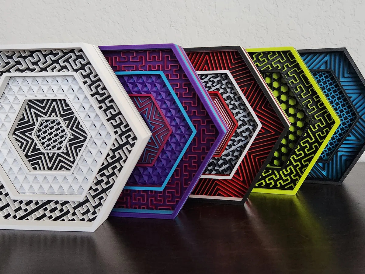 Plateau à motifs géométriques décoratifs multi-niveaux - Art Print