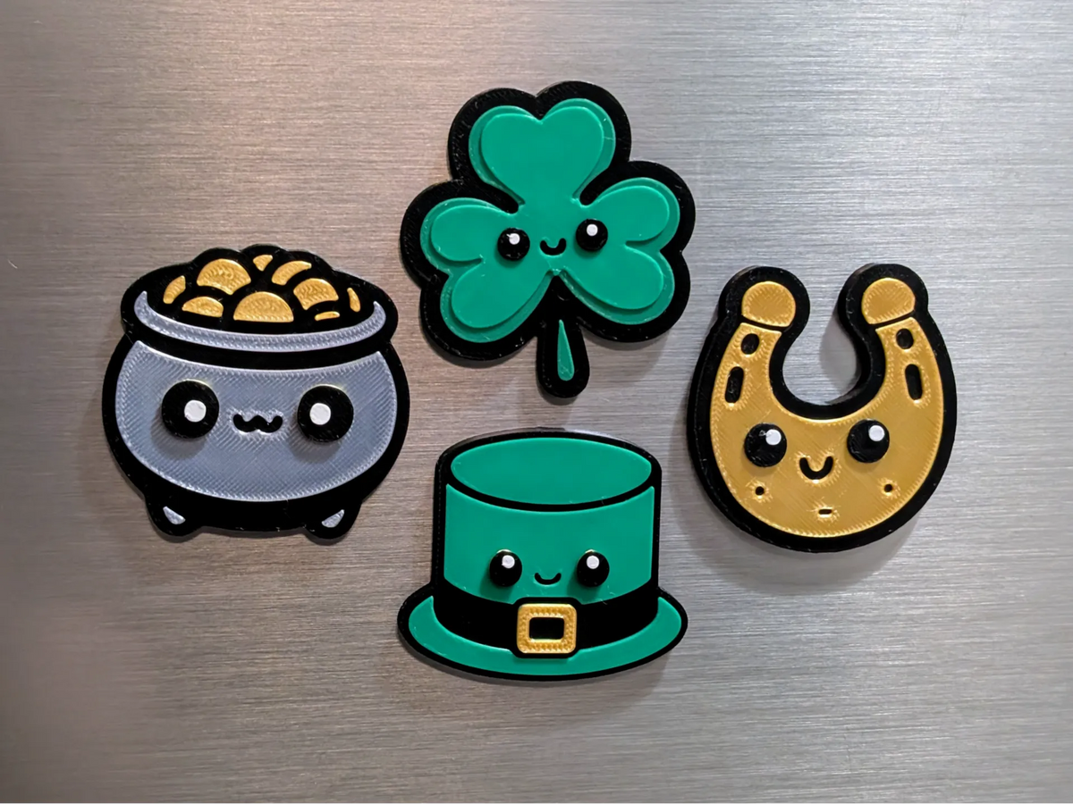 Aimants mignons de la Saint-Patrick - Style superposé - Fêtes Print
