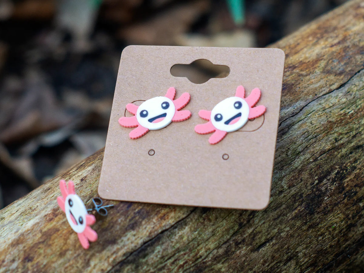 Boucles d'oreilles à stud axolotl - Bijoux Print