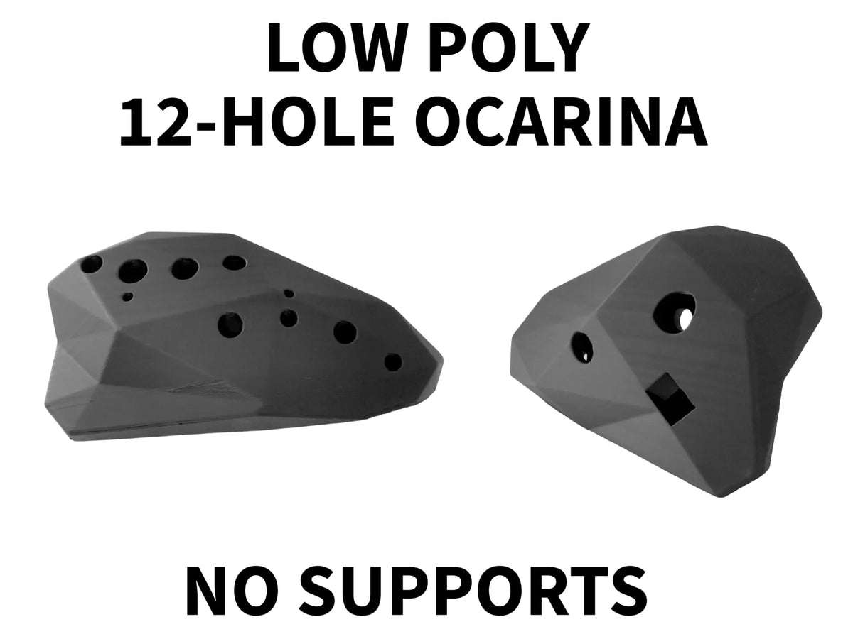 Ocarina 12 Trous - Faible Polygonalisation - Sans Supports - Music Print
