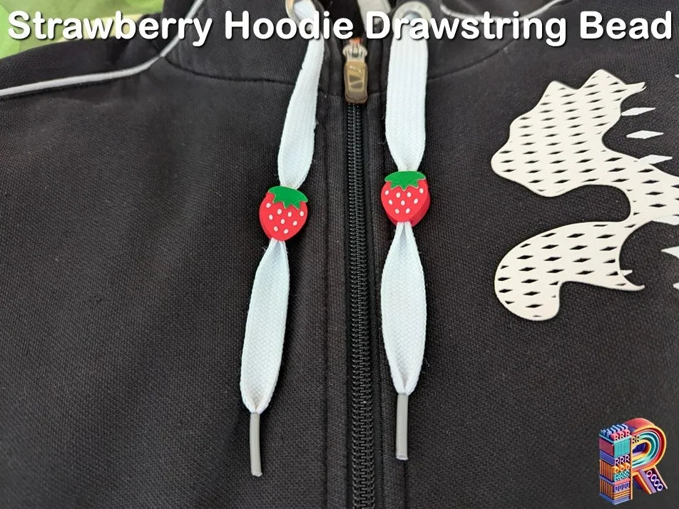 Adorable breloque fraise pour cordon de sweat à capuche - Bijoux Print
