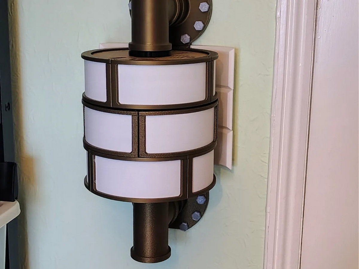 Lampe LED modulaire de style industriel en bobine recyclée - Lumière Print