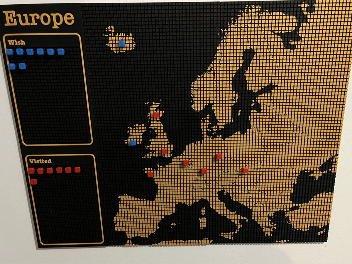 Carte de voyage en Europe - Voyage Print
