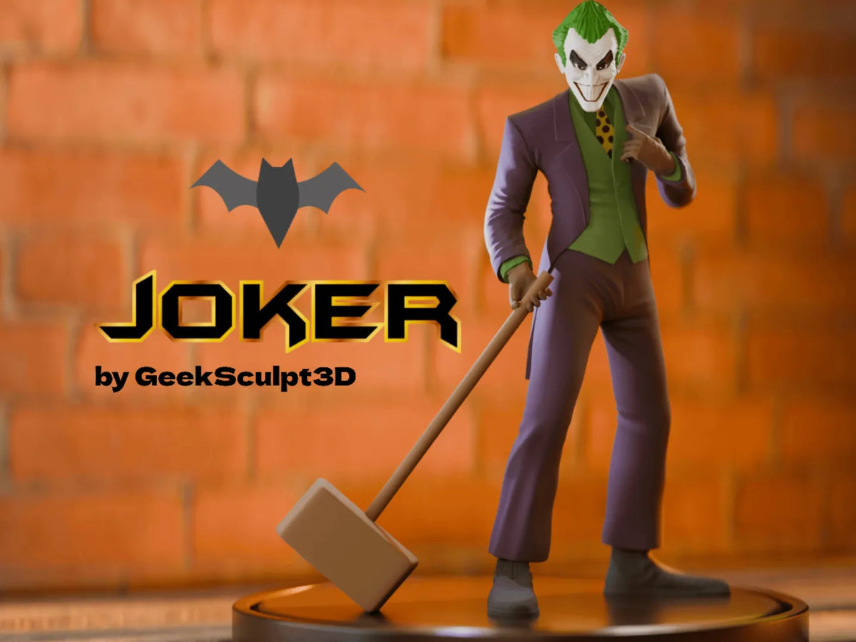 Statuette du Joker avec un marteau - Figurine de super-héros de collection - Figurine Print