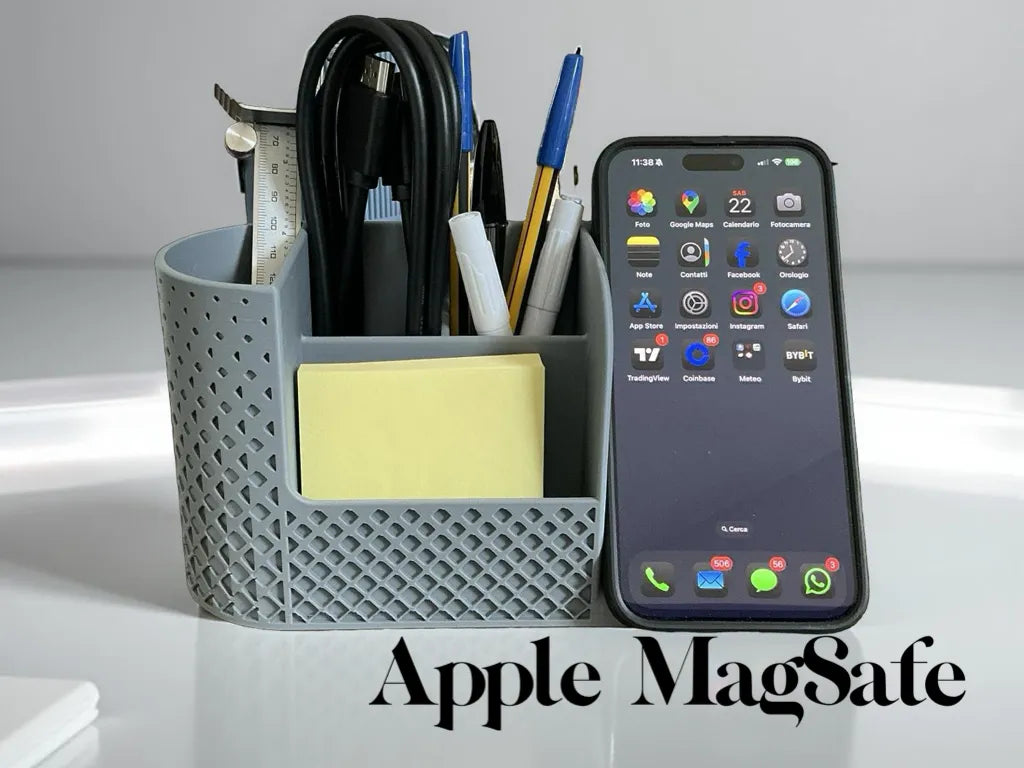 Support iPhone et AirPods MagSafe pour bureau tout-en-un - Voyage Print