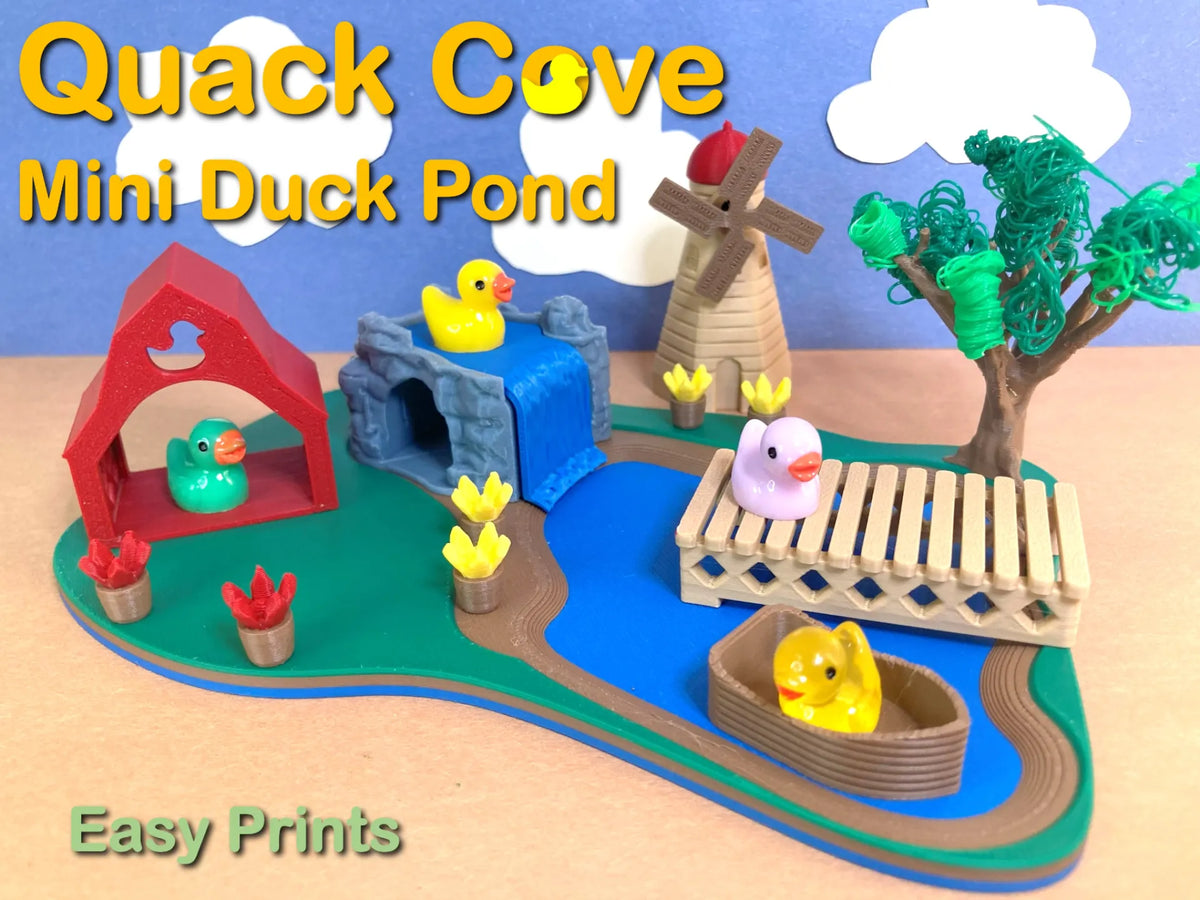Coin des canards - Mini-mare aux canards en caoutchouc et accessoires - Bébé Print