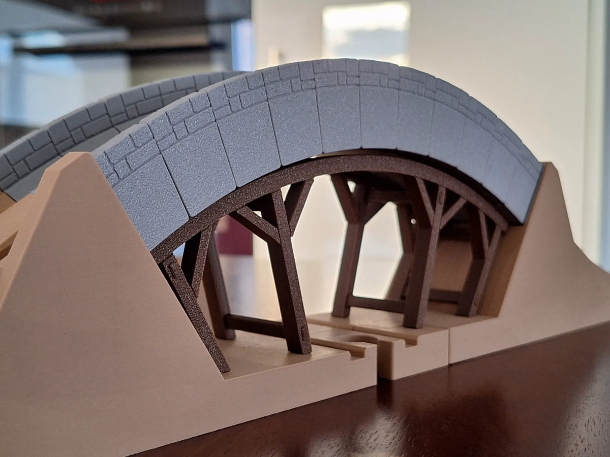 Pont de chemin de fer Brio en pierre d'arche - Maquette Print