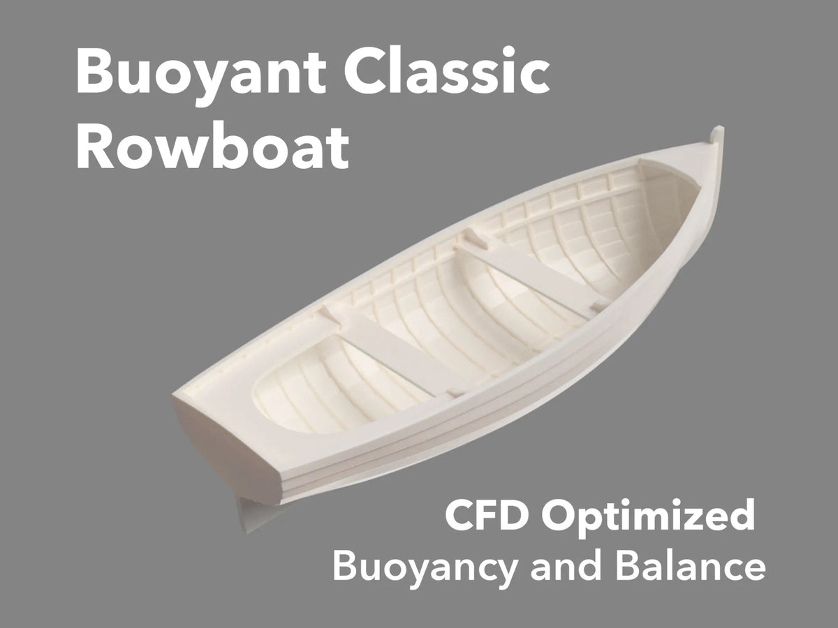 Bateau d'aviron classique et flottant détaillé - Optimisé par CFD - Maquette Print