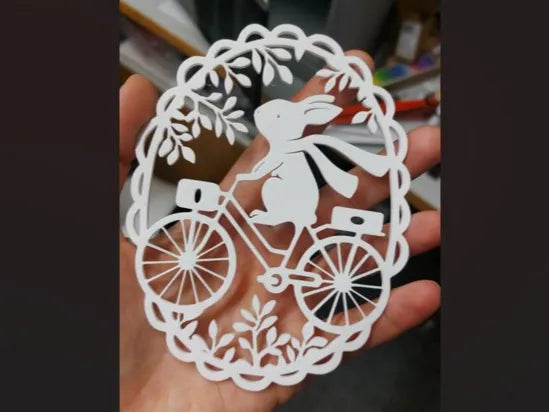 Décoration de Pâques lapin sur un vélo - Vélo Print