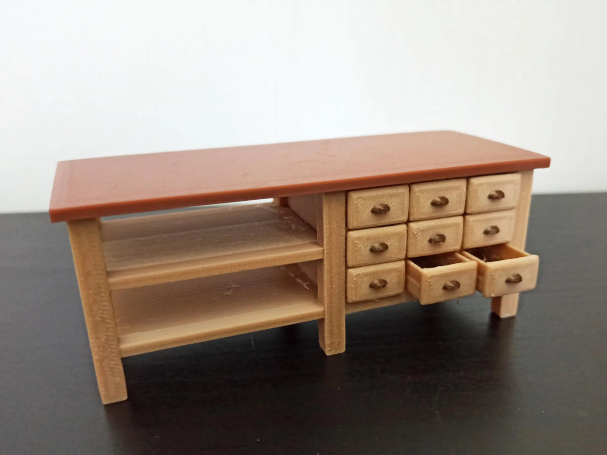 Établi en bois pour diorama de garage, échelle 1:18 - Auto Print