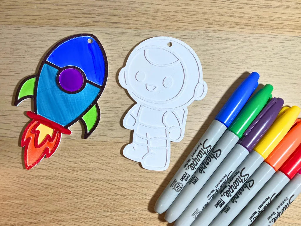 Ensemble de coloriage sur le thème de l'espace – Fusée et Astronaute - Science Print