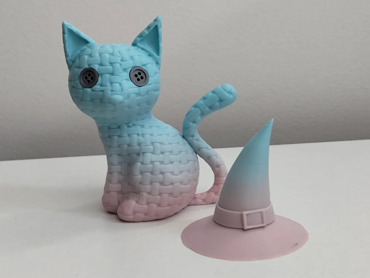 Chat tricoté avec un chapeau de sorcière - Cosplay Print
