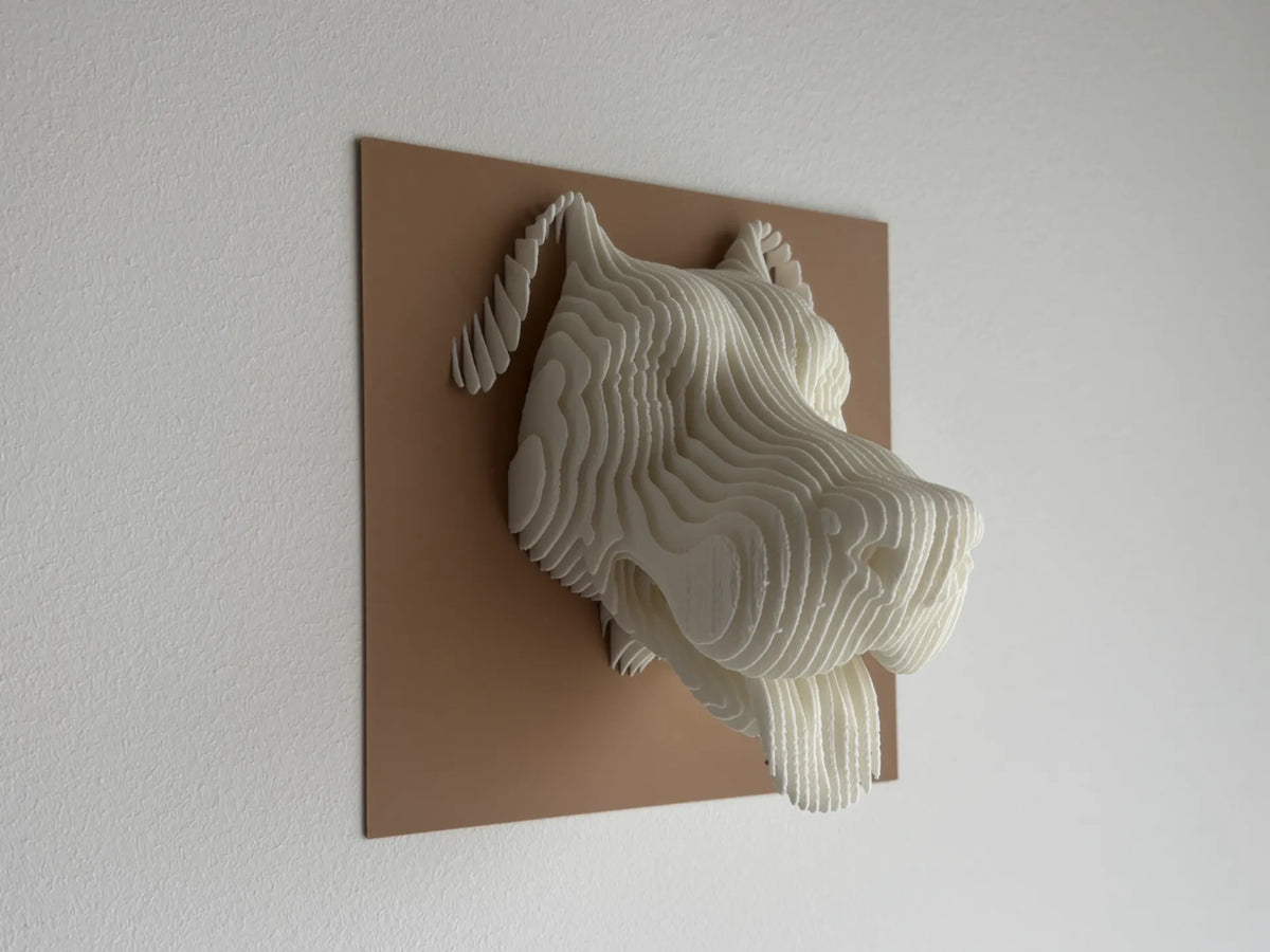 Sculpture en couches à tête de chien - Figurine Print
