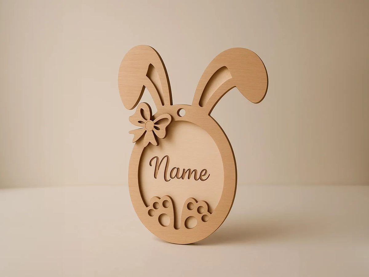 Étiquette de Pâques personnalisable avec motif de lapin - Voyage Print
