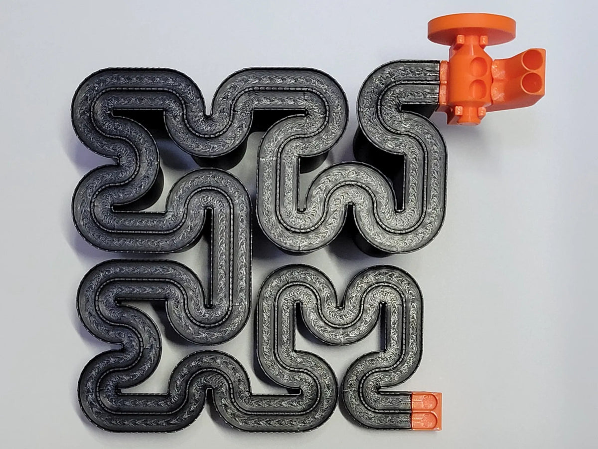 Circuit de billes en marbre sur une courbe de Hilbert à double voie - Jeux Print