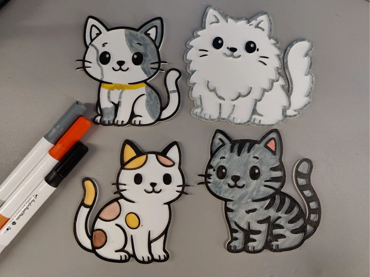 Ensemble de coloriage de chat mignon - Geek Print