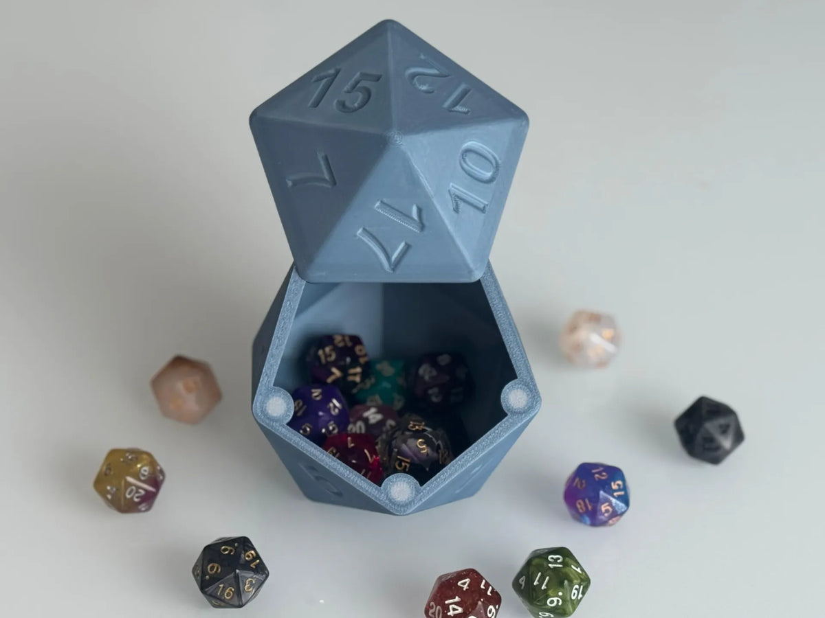 Boîte à dés DnD magnétique en forme de D20 - Jeux Print