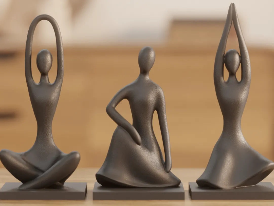 Trio Harmonie des Poses – Sculptures Modernes Abstraites - Art Print