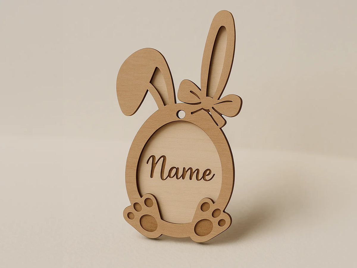 Étiquette à personnaliser pour lapin de Pâques - Texte modifiable - Voyage Print