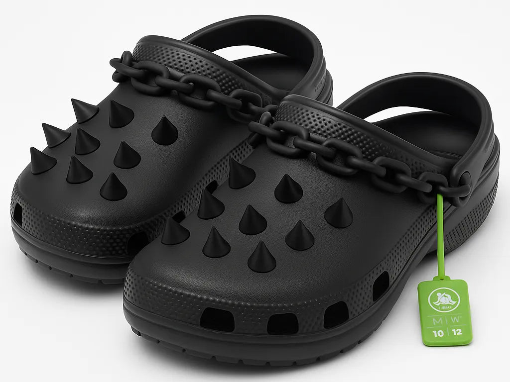 Chaussures Crocs avec chaîne et pointes punk / Accessoires - Sport Print