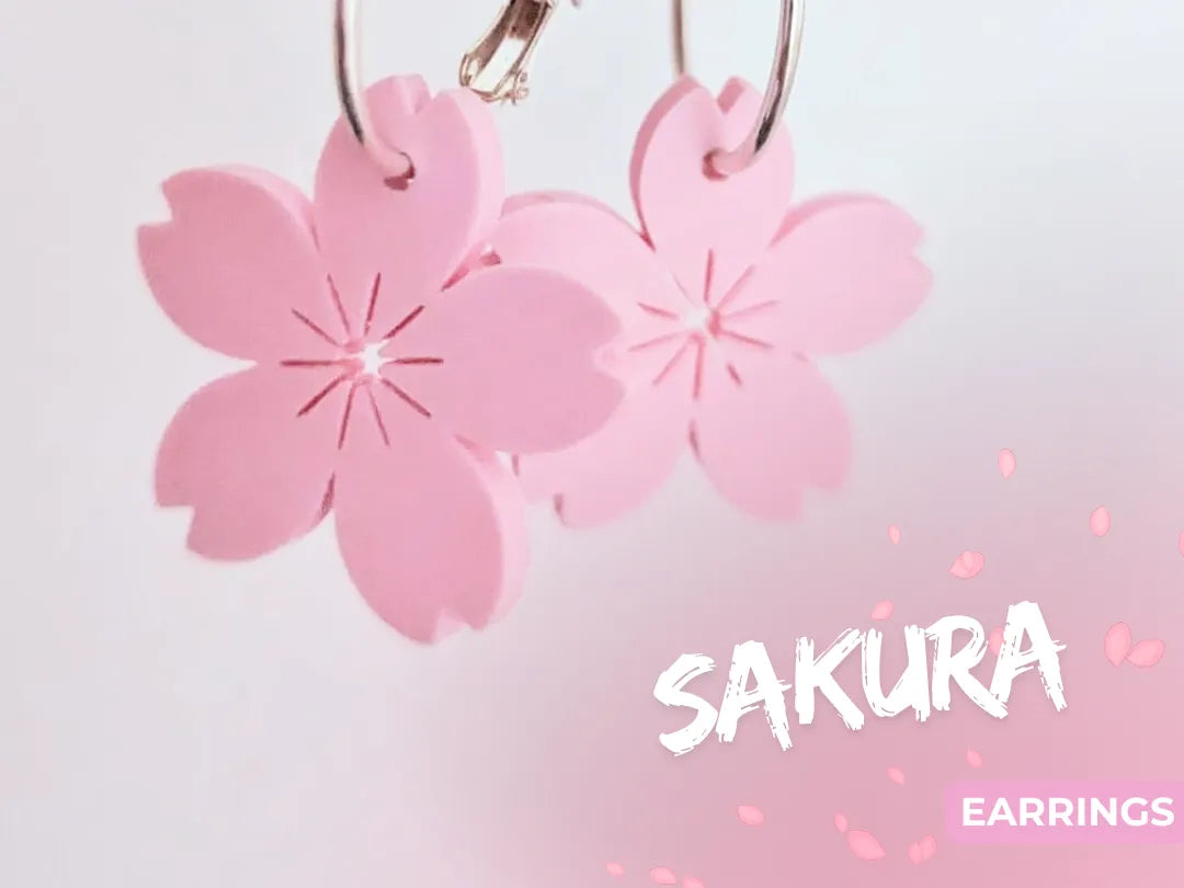 Boucles d'oreilles/porte-clés Fleur de Cerisier Sakura - Bijoux Print